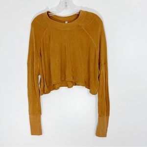 Free People Movement Yellow Off the Ringer Long Sleeve Top Size XS